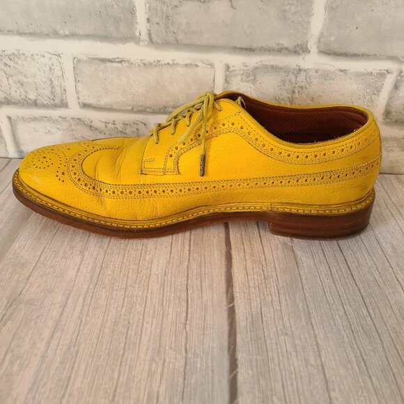 Florsheim Duckie Brown Leather Rockabilly Wingtip Oxford Yellow Retro10.5 D HTF - Picture 4 of 11